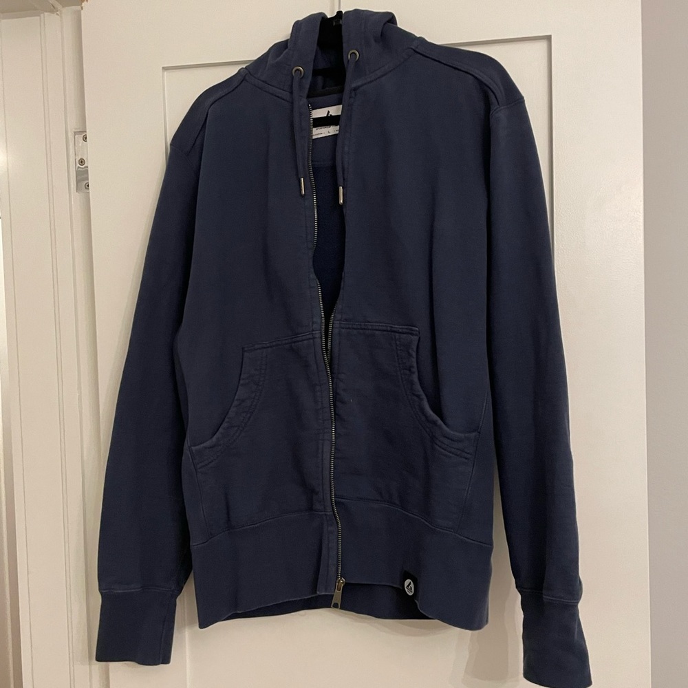 American Giant Navy Blue Zip Up Sweater
